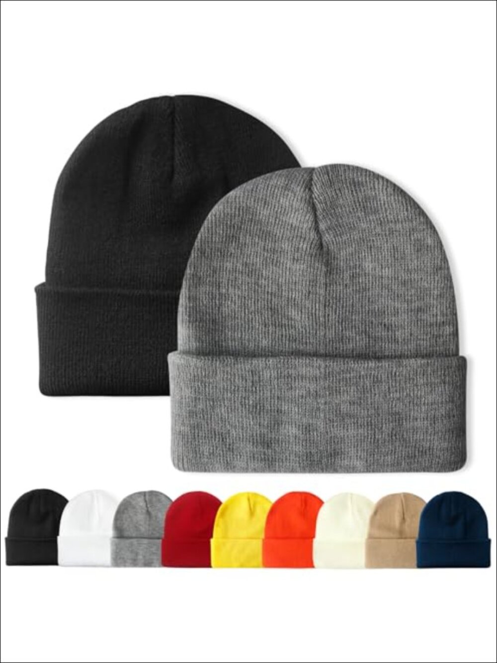 Unisex Double Layer Knit Beanie Warm Winter Hat One Size